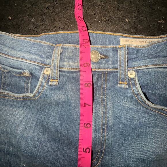 UEC RAG & BONE HIGH RISE ANKLE SKINNY RAW HEM FRONT PINTUCK SZ 26 - Picture 12 of 13